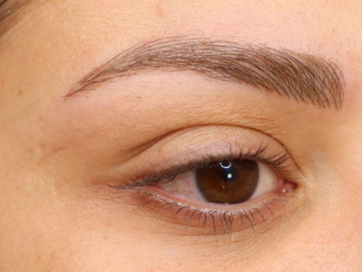Sobrancelha com micropigmentação fio a fio feita na Clínica da Barbe
